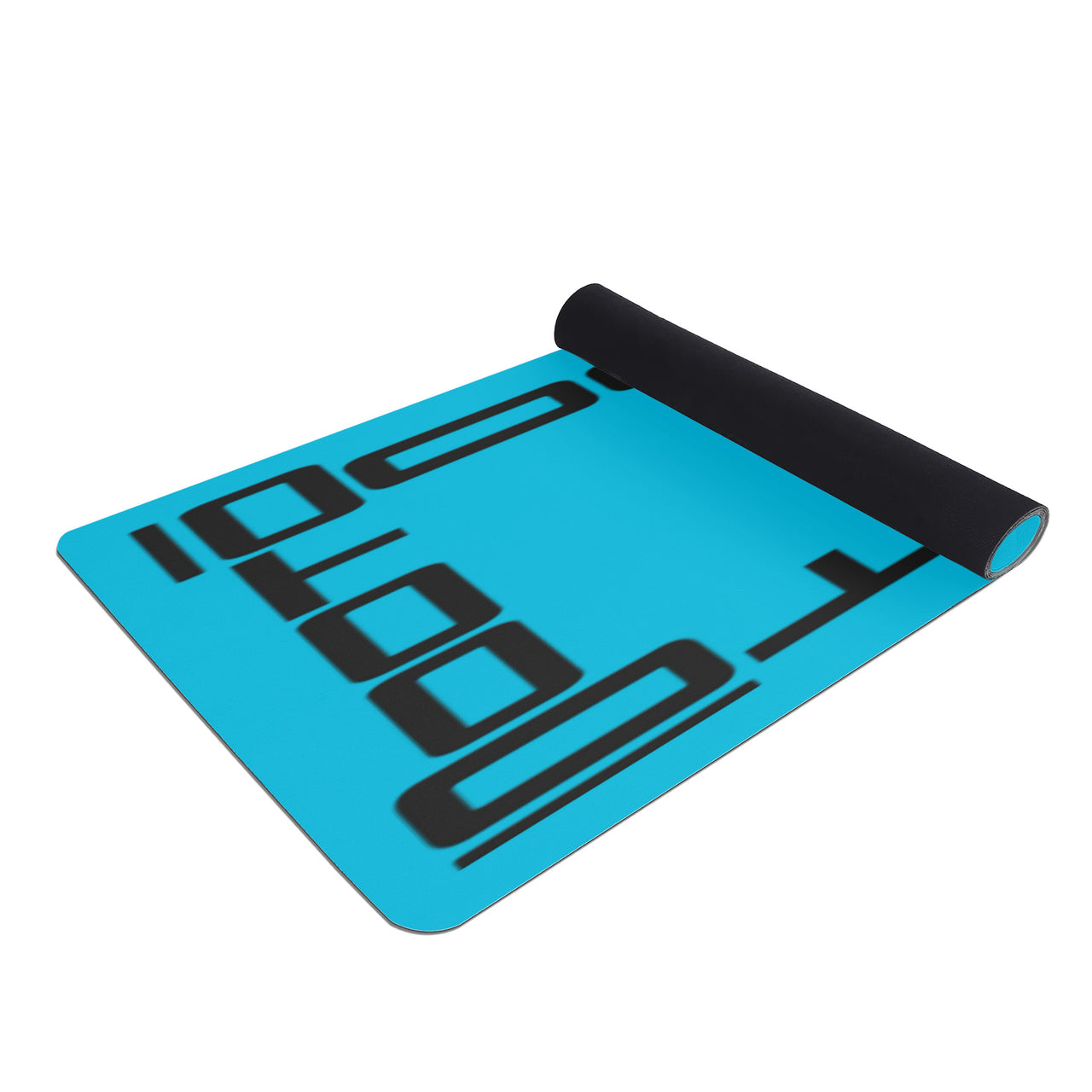 OOTO - Yoga Mat - Black frame on neon light blue