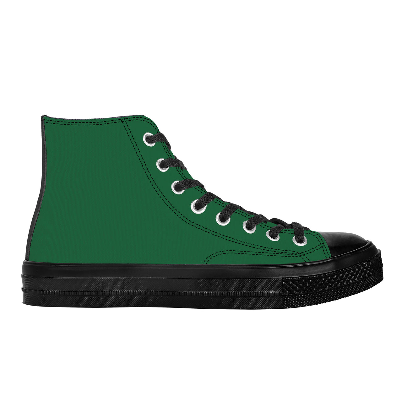 OOTO - High Top Canvas Shoes - BIG GREEN - Black soles - 1 COLOR -