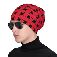 Thumbnail for OOTO - RED WEAVE ON BLACK - HC_T6 Adult Knitted Beanie - 1 COLOR -