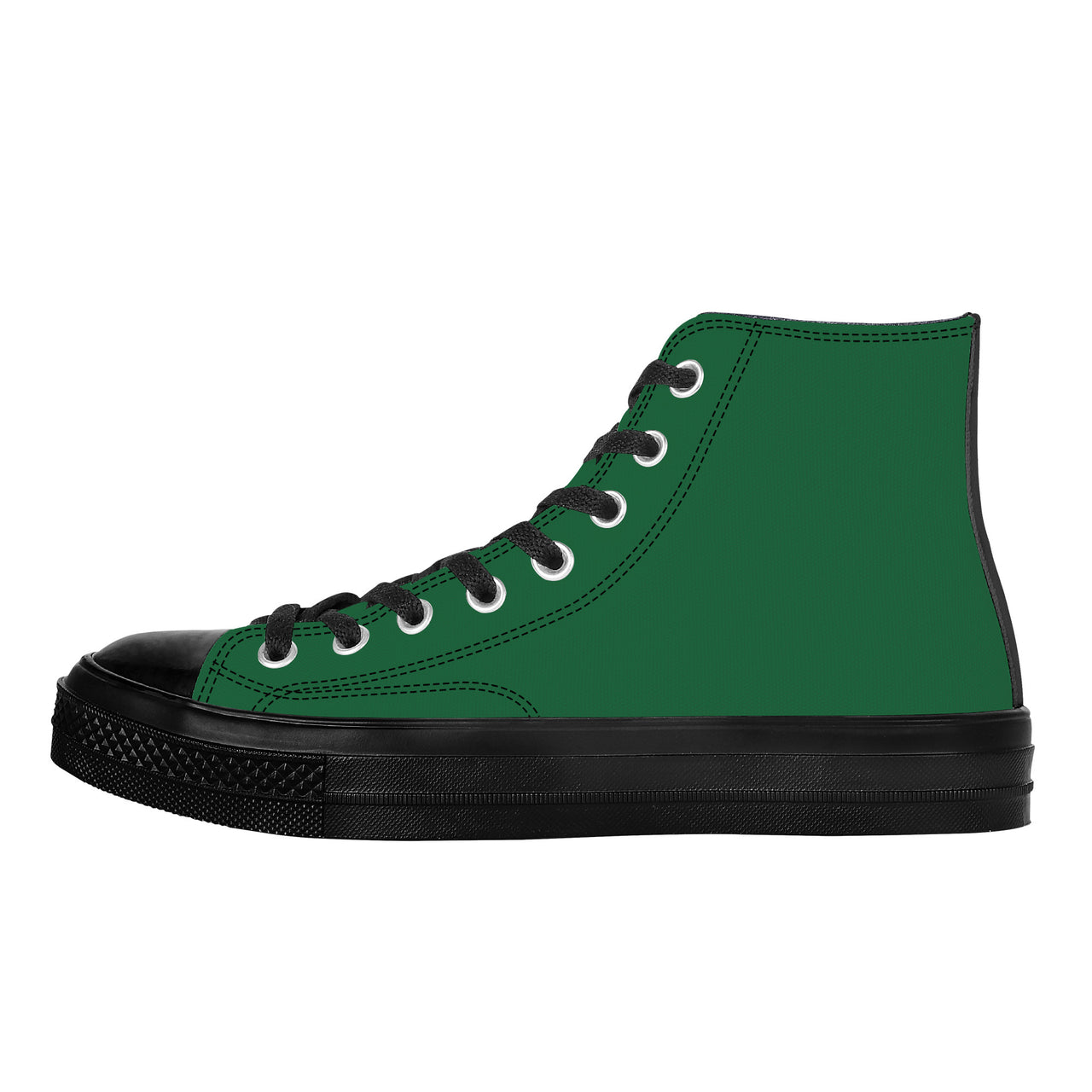 OOTO - High Top Canvas Shoes - BIG GREEN - Black soles - 1 COLOR -