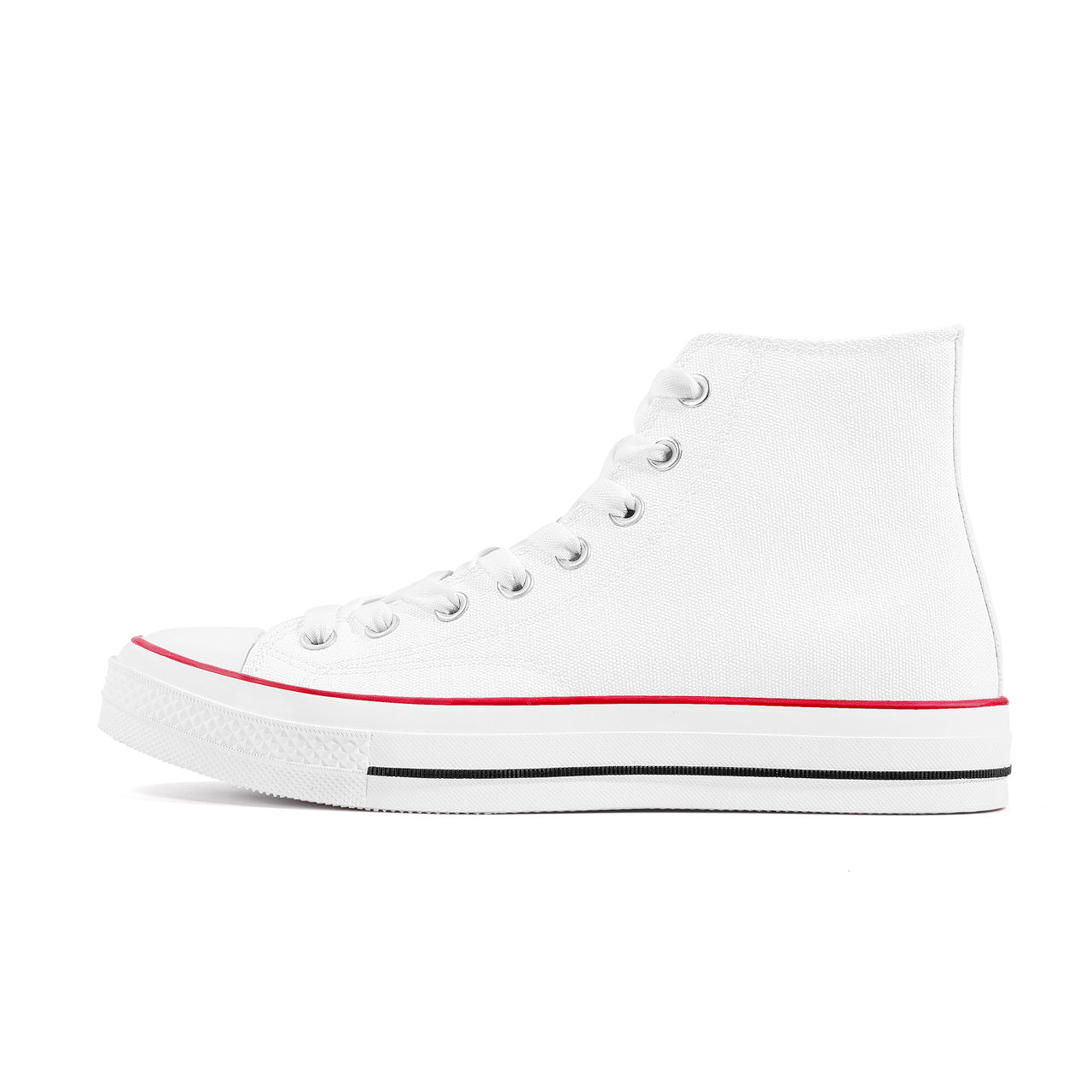 OOTO - GLYPHIC EN BLACK & RED - D70 High Top Canvas Shoes - White soles - 1 COLOR -