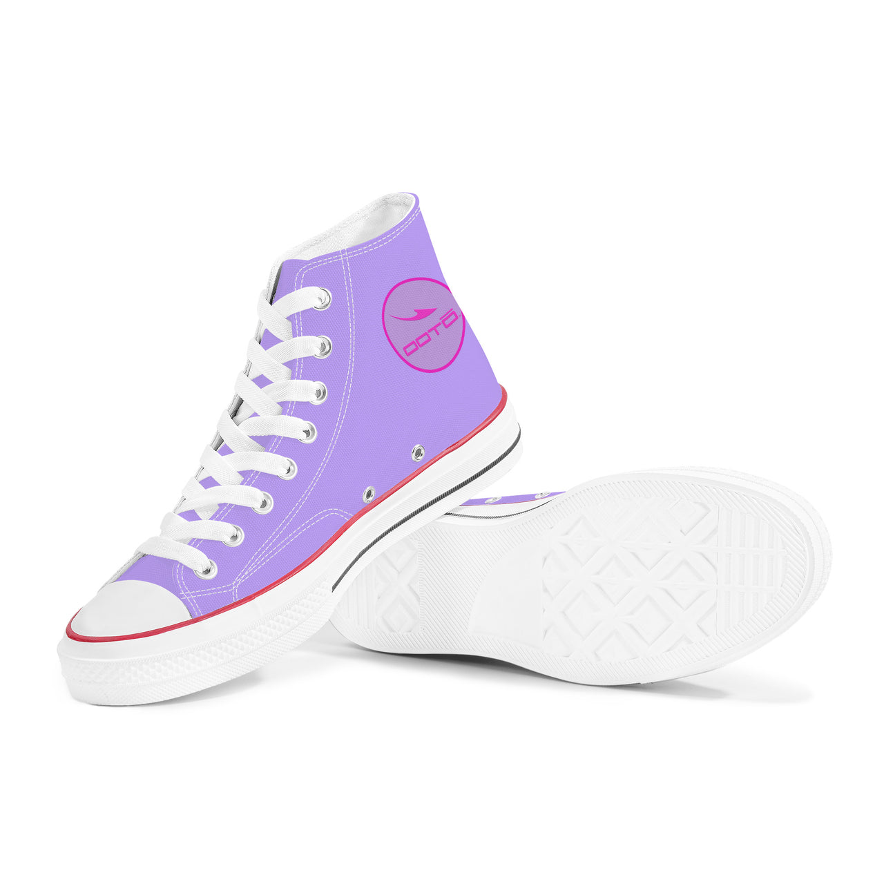 OOTO - EARLY LILAC BLOOM - D70 High Top Canvas Shoes - White soles - 1 COLOR -