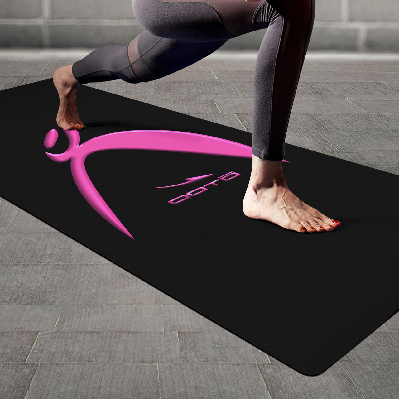 OOTO - Yoga Mat - Big steppin glyphic en pink metallic 3D print -