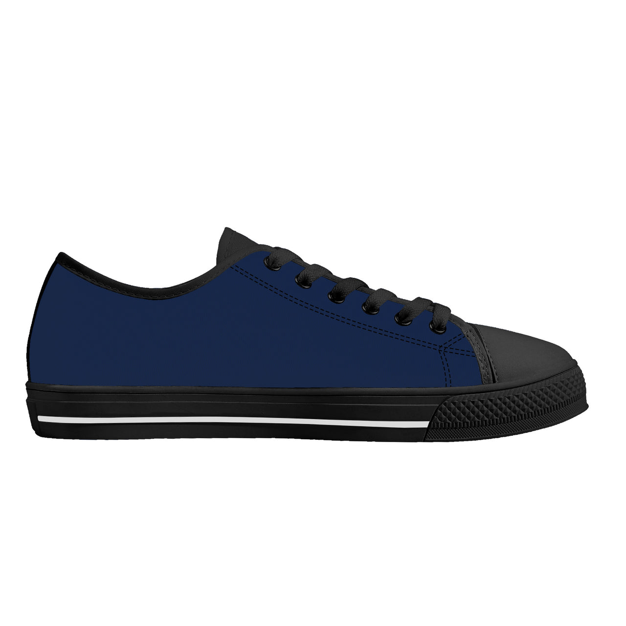 OOTO -  Low-Top Canvas Shoes - CLASSIC B & R - Black soles - 1 COLOR -