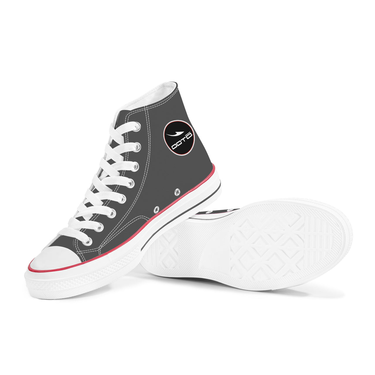 OOTO - GRAY ESCAPE - High Top Canvas Shoes - White soles - 1 COLOR -