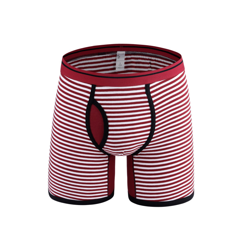 Men's Striped Comfort Breathable Boxer Briefs - K - 8 COLORS -