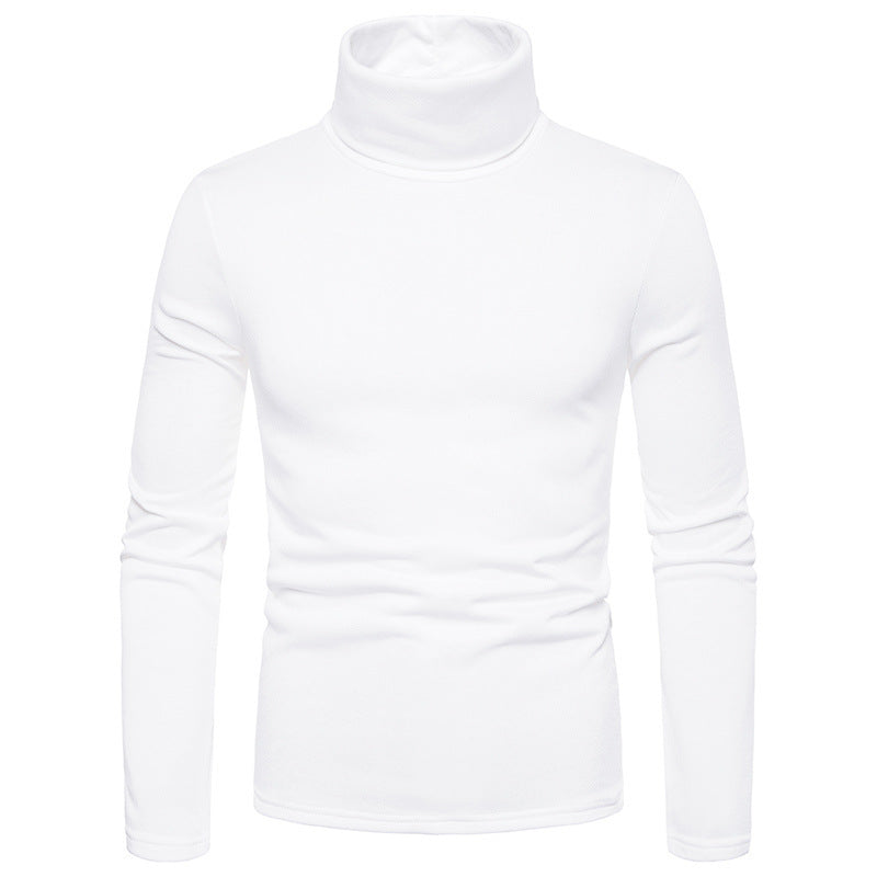 Men's fleece pullover turtleneck knitted top - K - 6 COLORS -