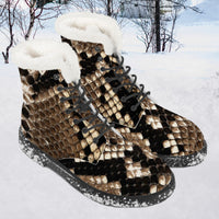 Thumbnail for OOTO - SNAKE SKIN (PRINT) - SF_D86 Faux Fur Synthetic Leather Boots -