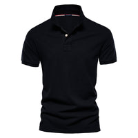 Thumbnail for Men's solid color lapel casual short-sleeved POLO shirt - K - 7 COLORS -