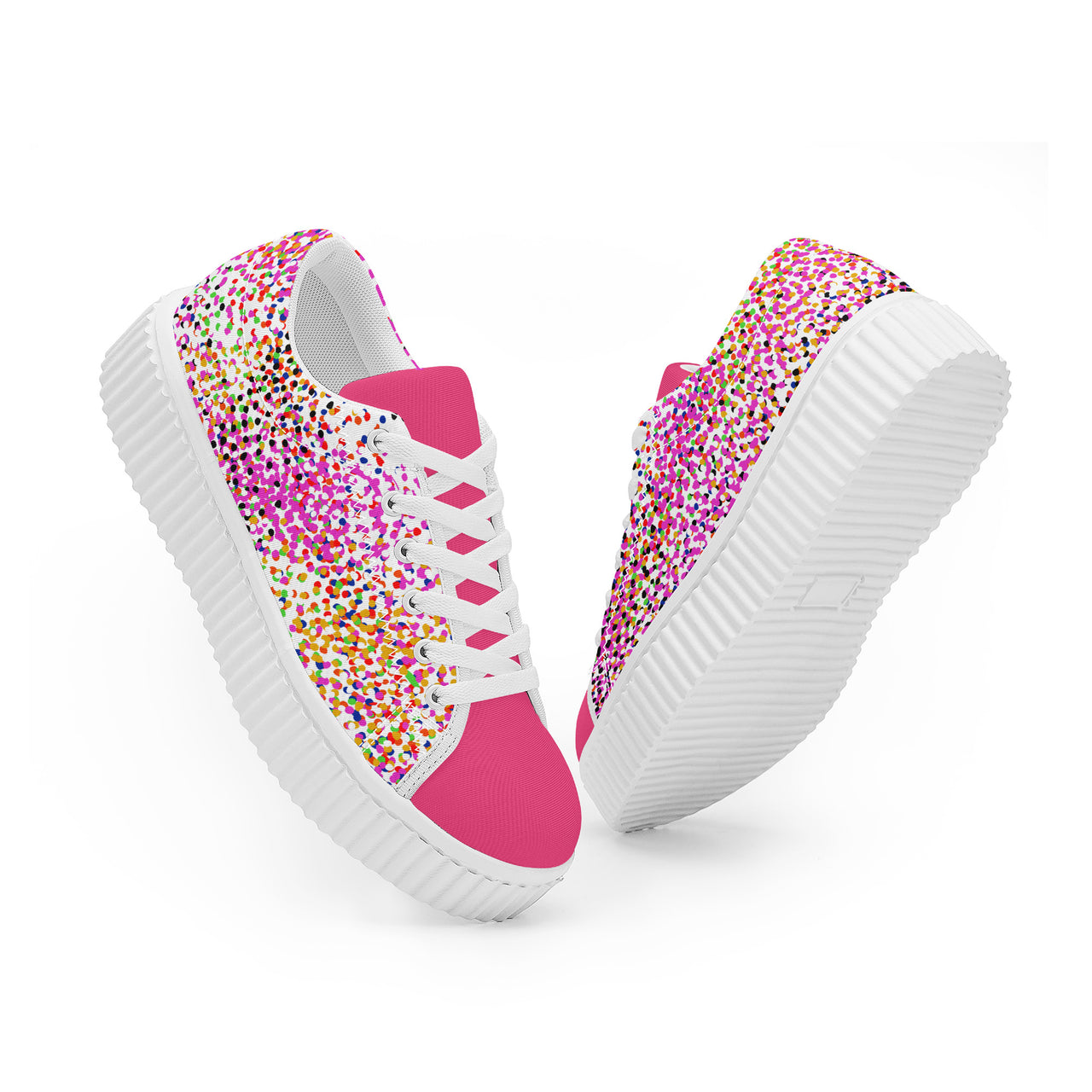 OOTO - CONFETTI IN PINK - Women's Low Top Platform Sneaker - 1 COLOR