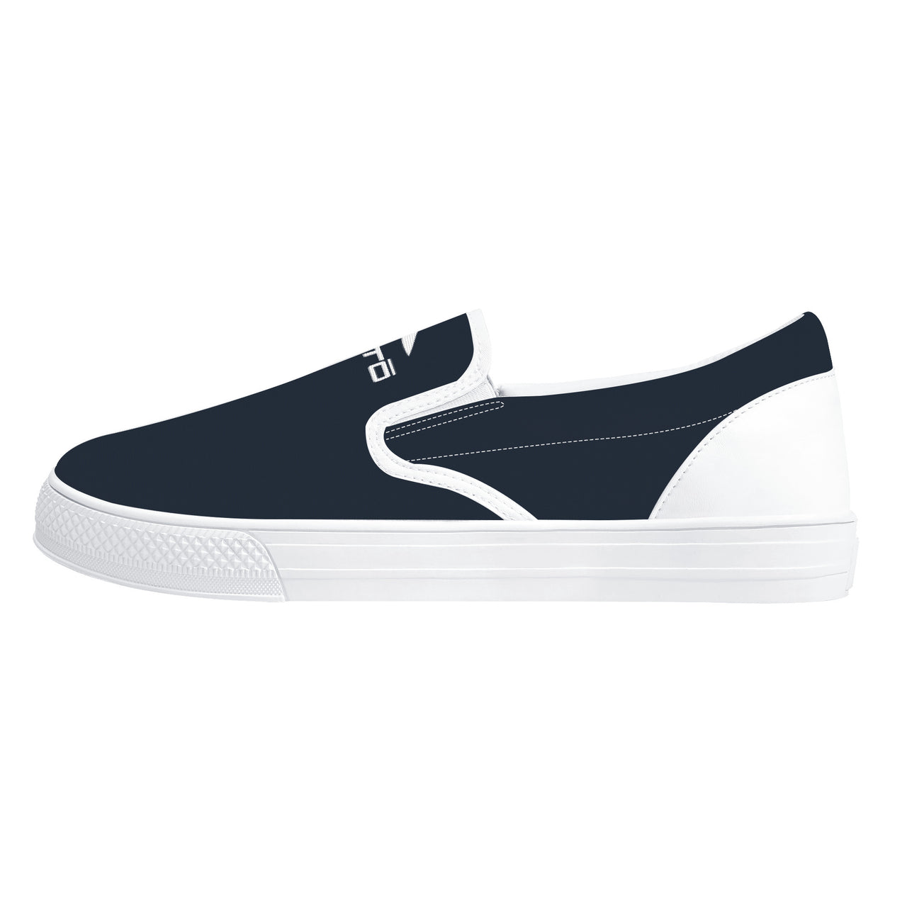 OOTO - DASH EN WHITE / DARK BLUE - D31 Slip-on Shoes - White soles - 1 COLOR -