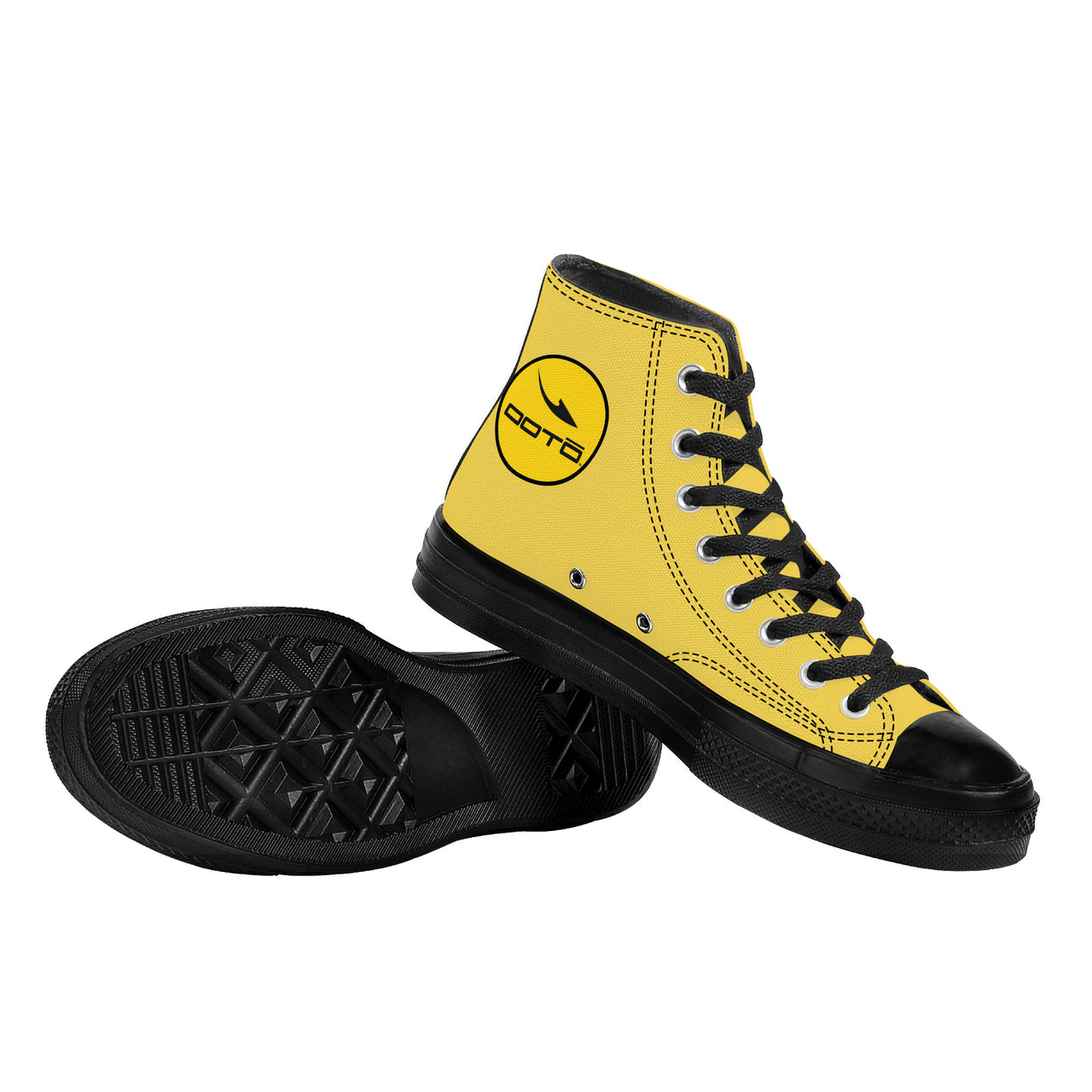 OOTO - LEMON WEDGE - High Top Canvas Shoes - Black soles - 1 COLOR -