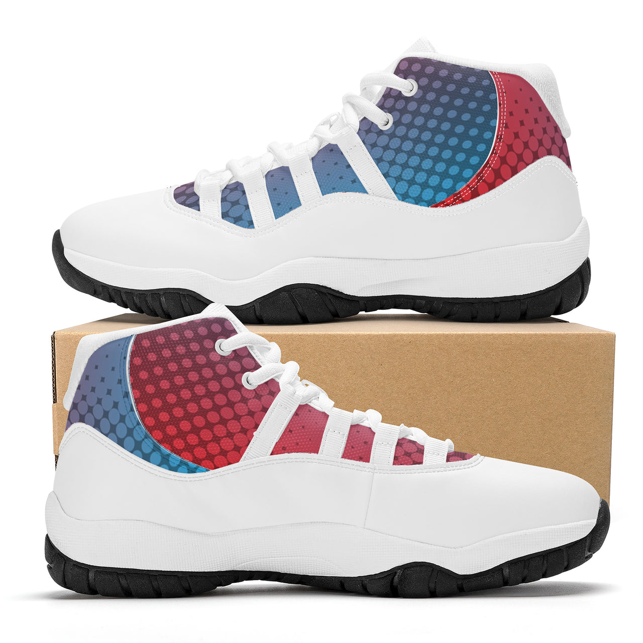 OOTO - GRADIENT FADE - High Top Air Retro Sneakers - White soles - 1 COLOR -