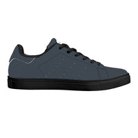 Thumbnail for OOTO - Low-Top Synthetic Leather Sneakers - Black soles - GRAY - CLASSIC B & W - 1 COLOR -