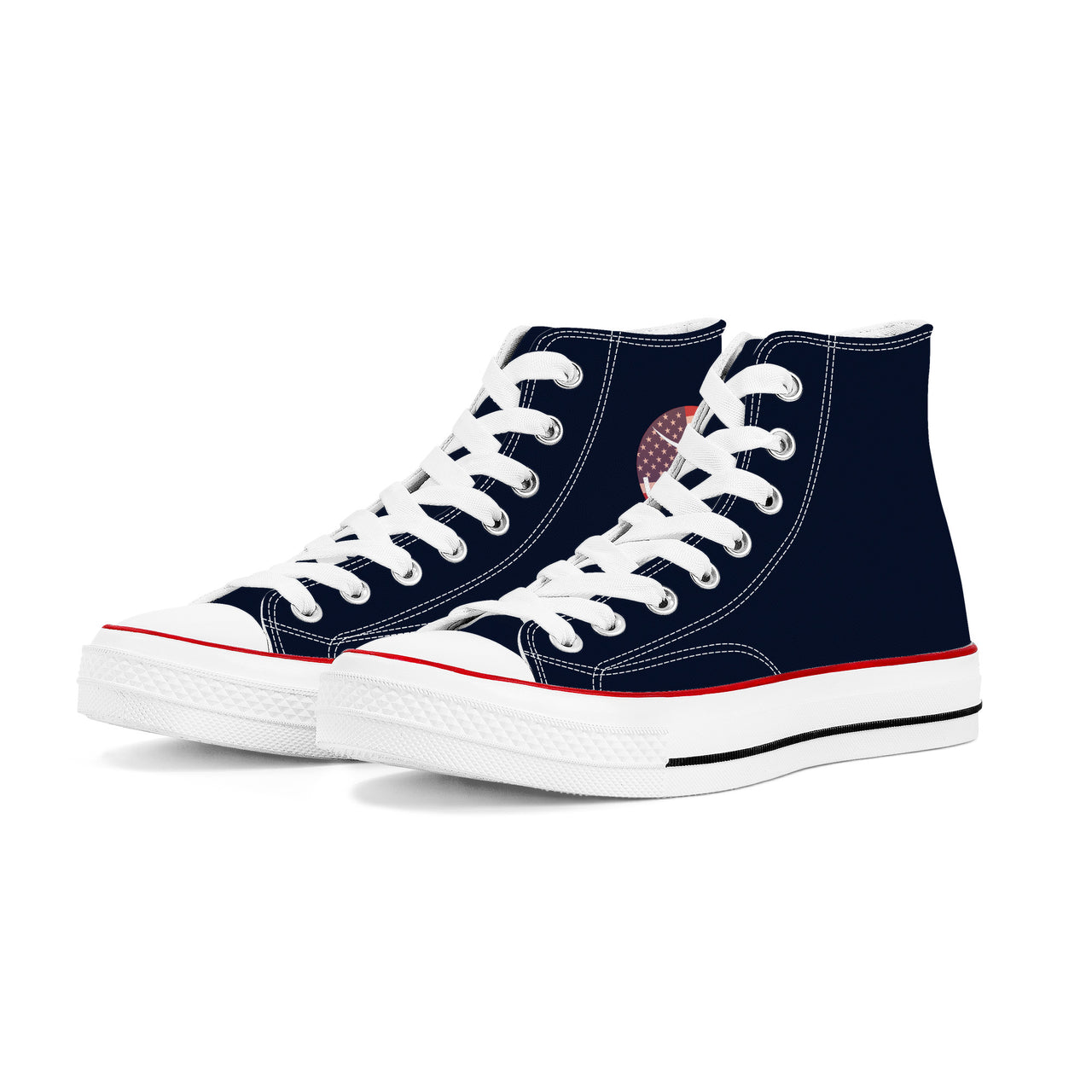 OOTO - High Top Canvas Shoes - USA DASH - White soles - 1 COLOR -