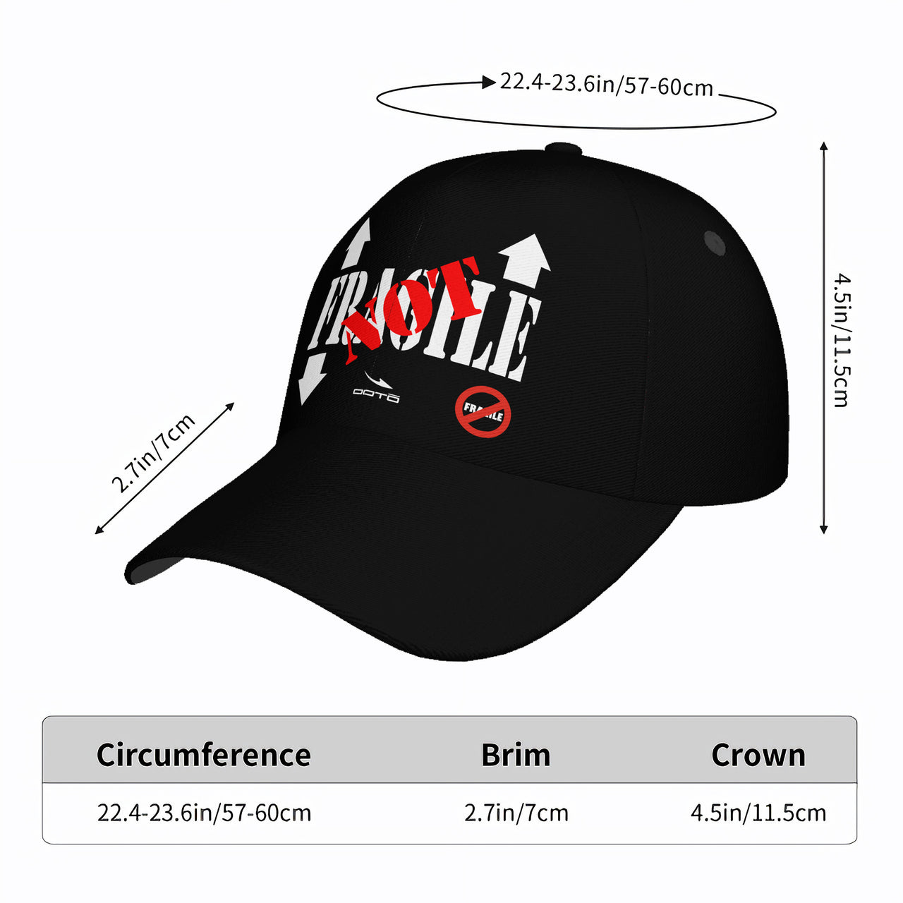 OOTO - NOT FRAGILE - BIG STEPPIN GLYPHIC - HC_T9 Curved Brim Baseball Cap - 1 COLOR -