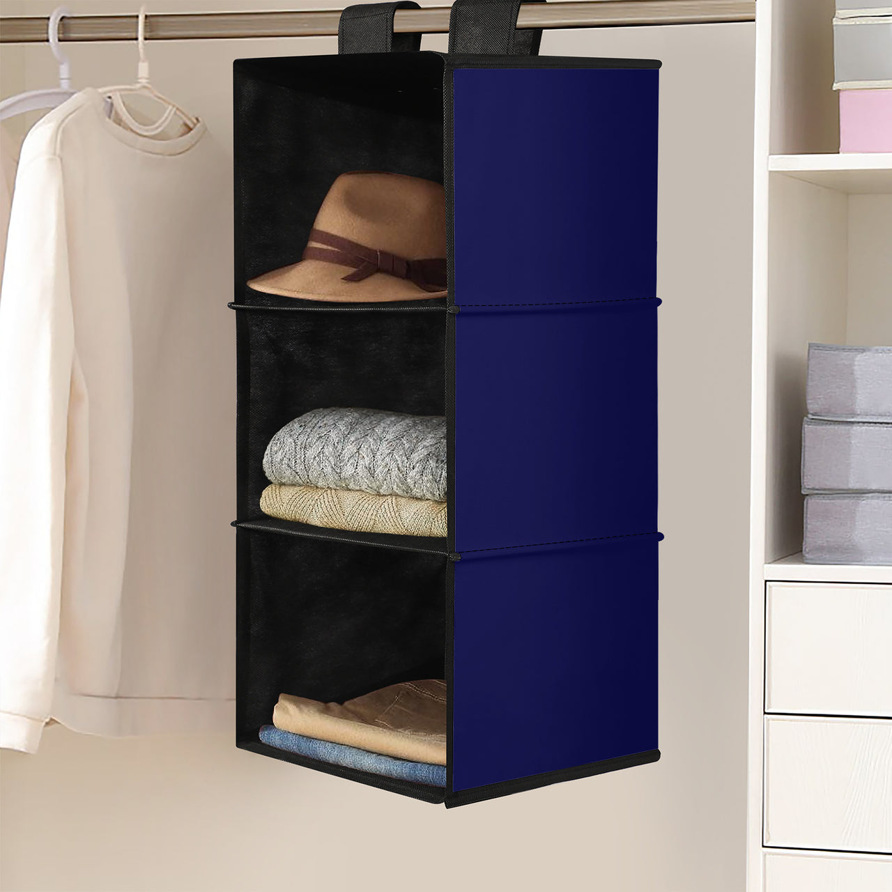 OOTO - DEEP RED BLUE - MB 3 Shelf Hanging Wardrobe -