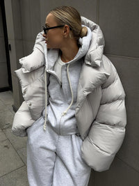 Thumbnail for Women's loose quilted loose puffer coat - K - 4 COLORS -