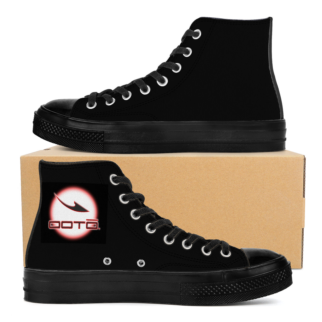 OOTO - High Top Canvas Shoes - CLASSIC WITH GLOW - Black soles - 1 COLOR -