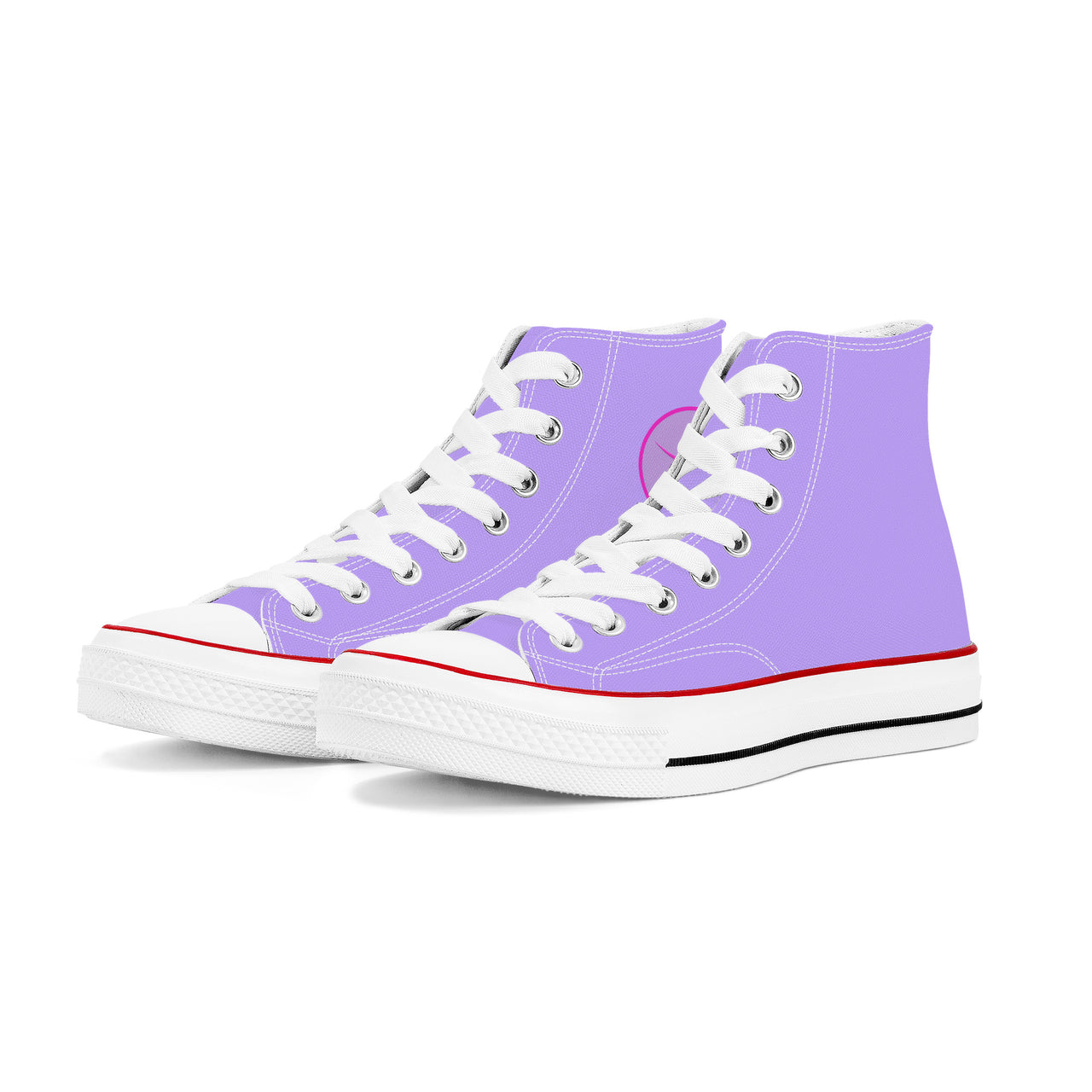 OOTO - EARLY LILAC BLOOM - D70 High Top Canvas Shoes - White soles - 1 COLOR -