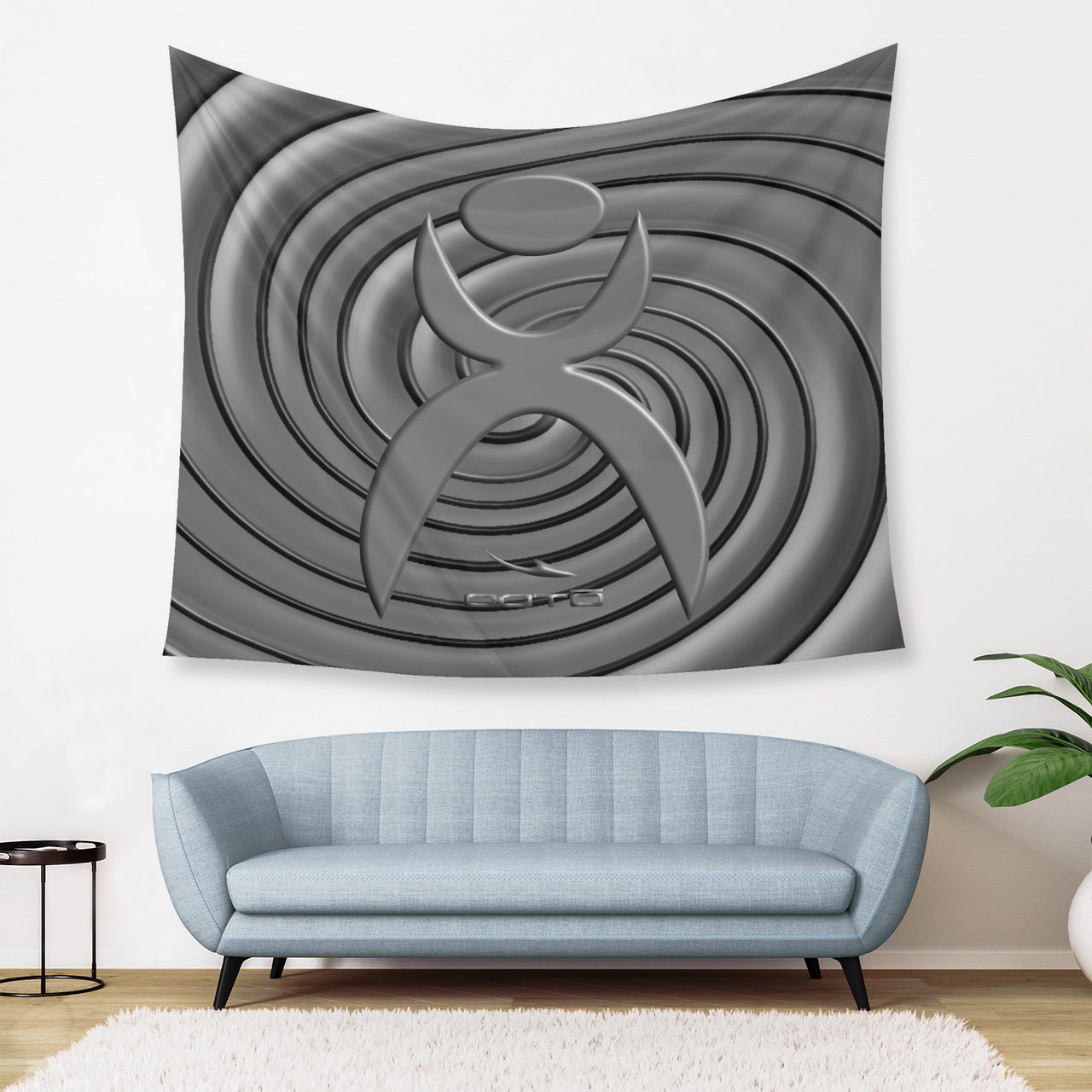 OOTO - SPIRALING GLYPHIC 1 - D34 Wall Tapestry - 3 SIZES -