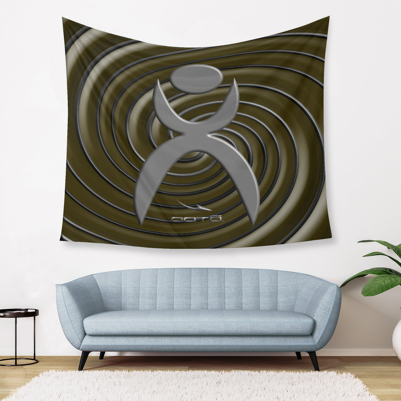 OOTO - SPIRALING GLYPHIC 3 - D34 Wall Tapestry - 3 SIZES -