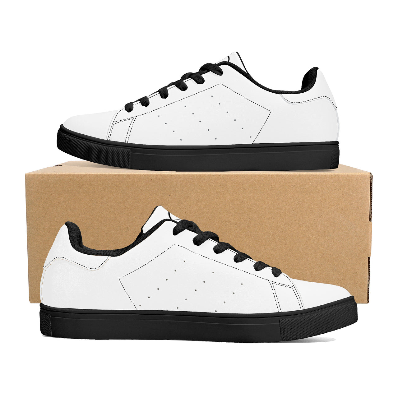 OOTO - SIMPLE CLASSIC B & W - Boarding shoes -  D27 Low-Top Synthetic Leather Sneakers - Black soles - 1 COLOR -