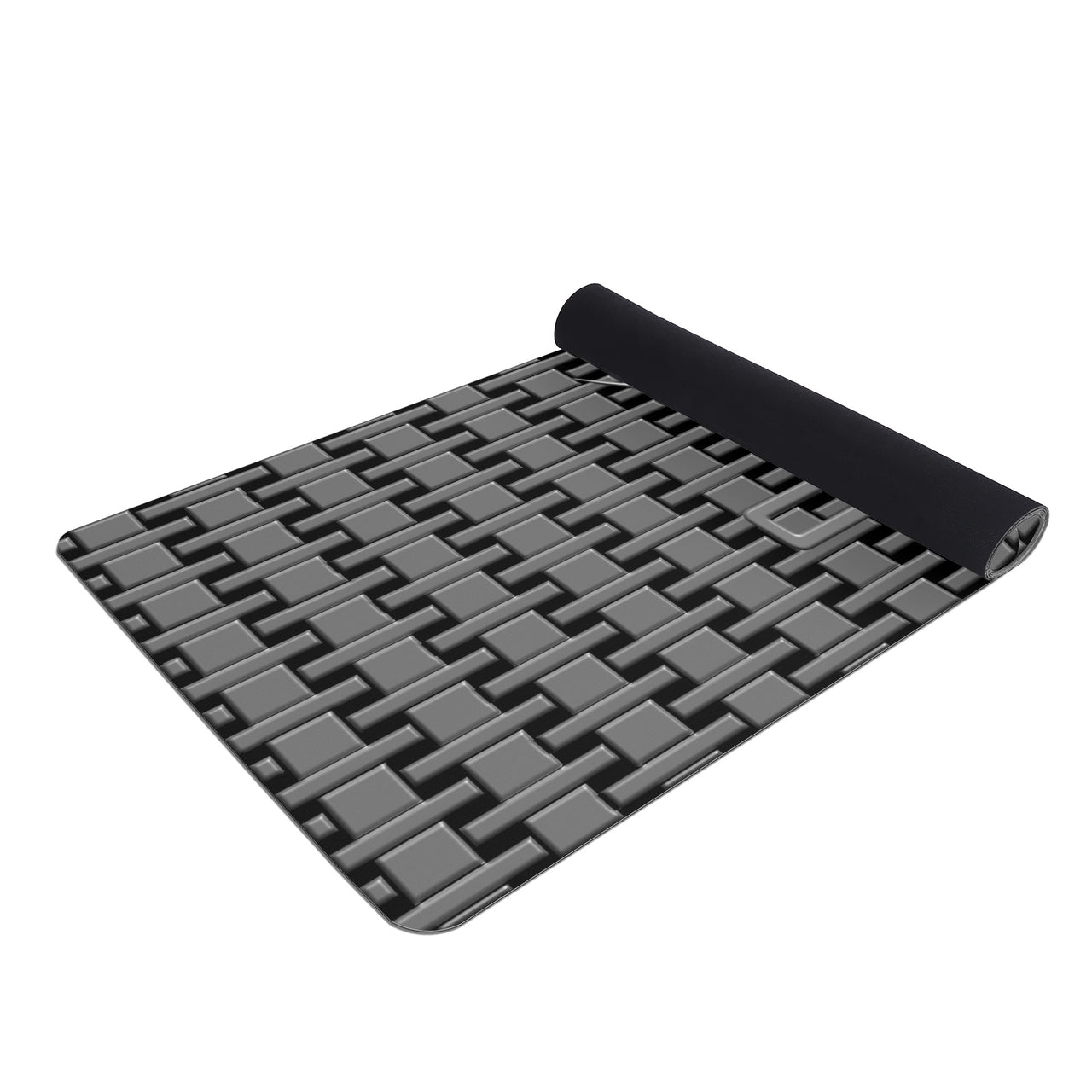 OOTO - Yoga Mat - Steel grate Grey weave on Black -