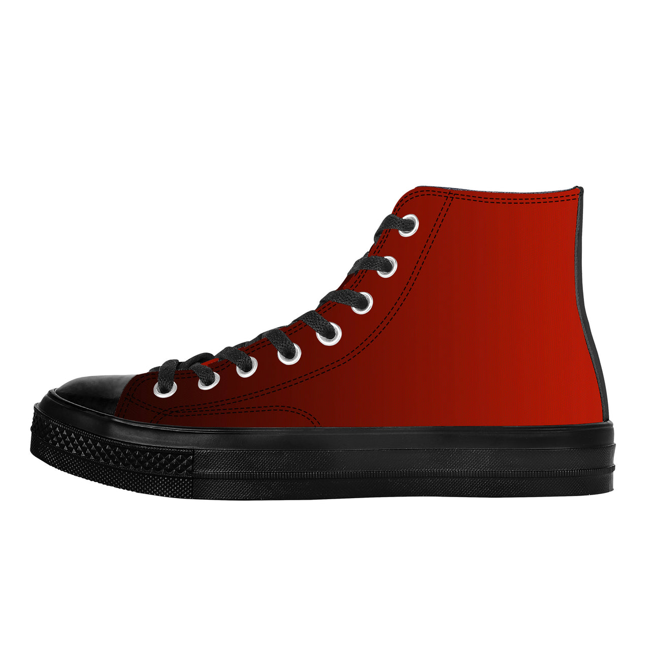 OOTO - RED TO BLACK - SF_D71 High Top Canvas Shoes - Black soles - 1 COLOR -