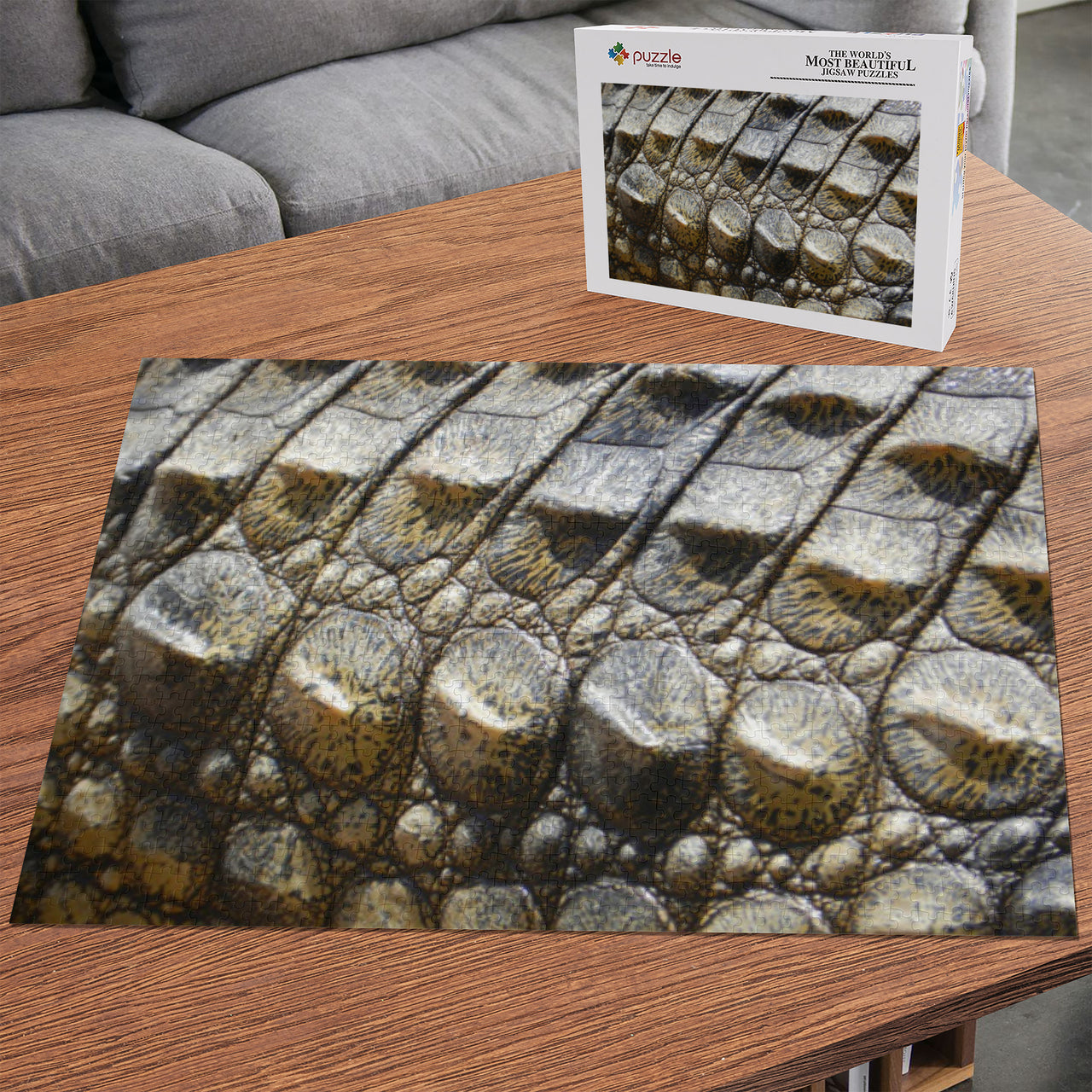 OOTO - CROC SKIN (print) - PUZZLE_H2 Chipboard Jigsaw Puzzle (1000-Piece) -