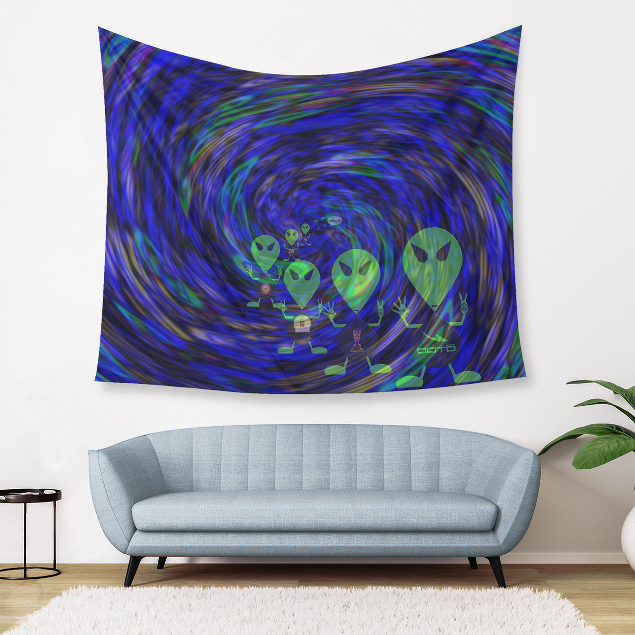 OOTO - AL E. ENN INVASION PLASMATIC STORM - Wall Tapestry - 3 SIZES -