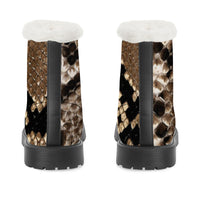 Thumbnail for OOTO - SNAKE SKIN (PRINT) - SF_D86 Faux Fur Synthetic Leather Boots -