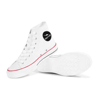 Thumbnail for OOTO - CLASSIC B & W OVER WHITE - D70 High Top Canvas Shoes - White soles - 1 COLOR -