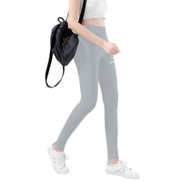 Thumbnail for OOTO - DASH EN WHITE OVER GRAY - D48 All-Over Print Yoga Leggings - 1 COLOR -