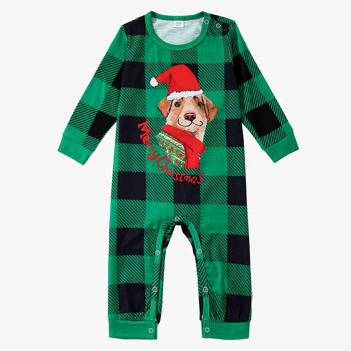 BABY MERRY CHRISTMAS Graphic Plaid Jumpsuit - T -