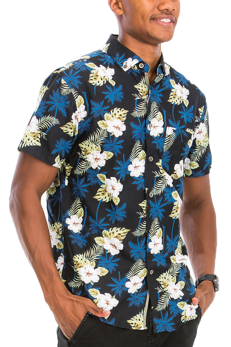 WEIV - Digital Print Hawaiian Short Sleeve Shirt -