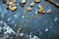 Thumbnail for White Gold Layered Crystal Drop Necklace -