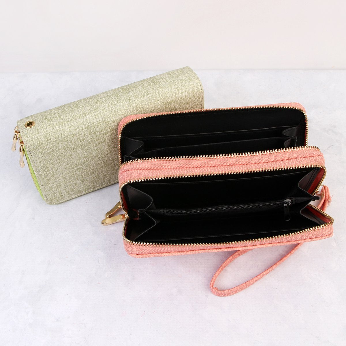 Double Zipper Fashion Wallet - 9 COLORS -