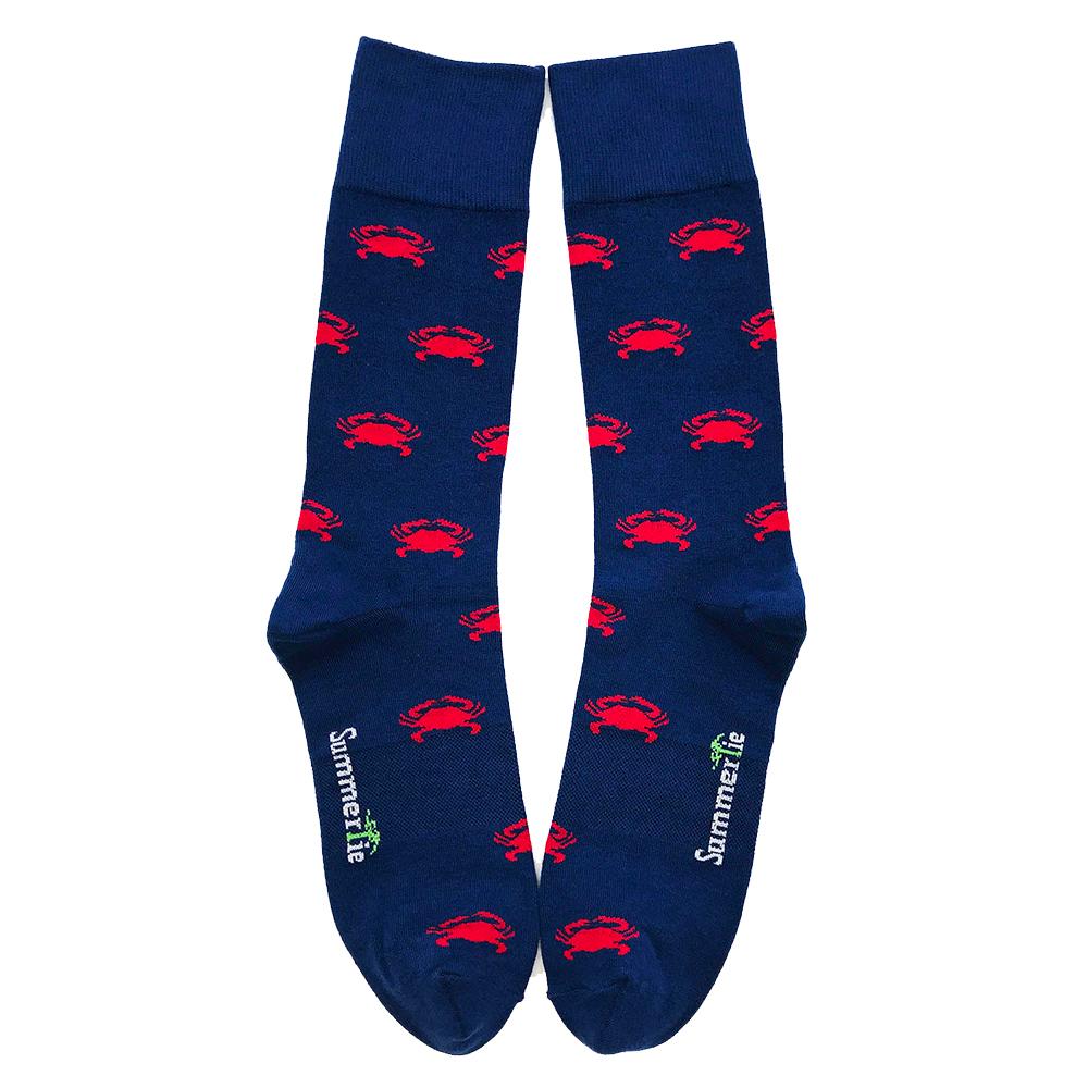 Summer Ties - Crab Socks - Men's Mid Calf - 1 COLOR -