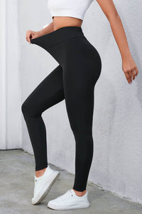 Thumbnail for Crisscross Detail Wide Waistband Leggings - T - 2 COLORS -