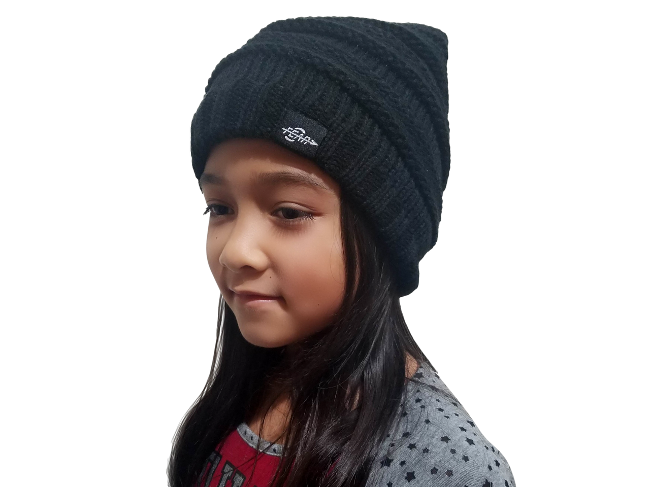 Fear0 NJ - Warmest Plush Insulated Black Knit Cable Toddler/Kids Beanie Hat - 1 COLOR -