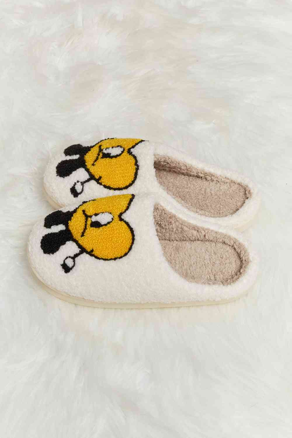 Melody Love Heart Print Plush Slippers - T - 2 COLORS -