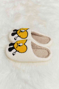 Thumbnail for Melody Love Heart Print Plush Slippers - T - 2 COLORS -