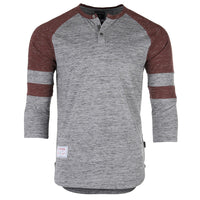 Thumbnail for Men's 3/4 Sleeve Baseball Football College Raglan Henley Athletic T-Shirt - 1 COLOR