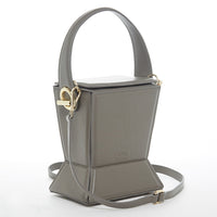 Thumbnail for Amber Leather Bucket Bag Gray -