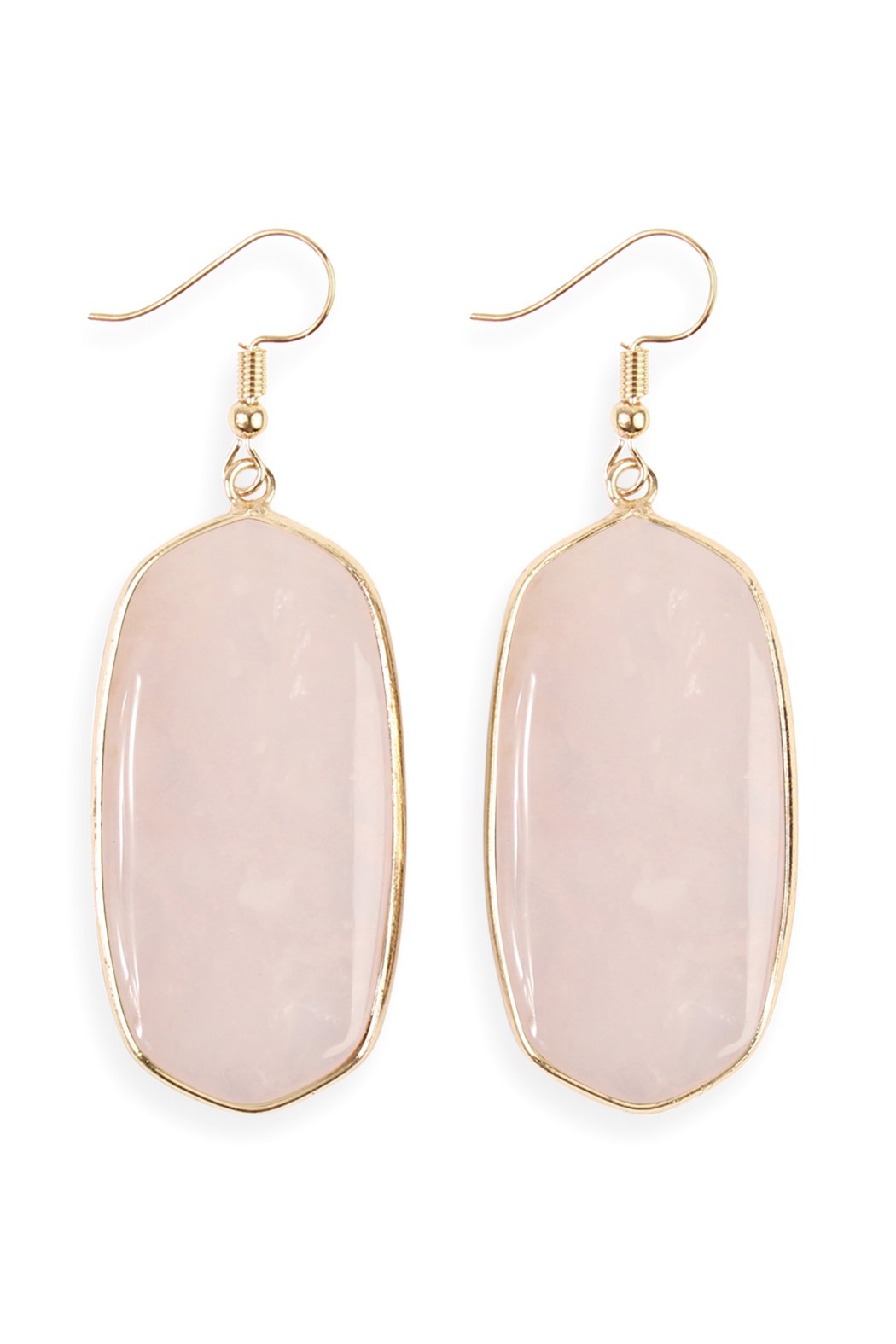 USA - Natural Oval Stone Earrings - 9 COLORS -