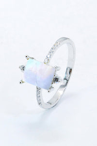 Thumbnail for 925 Sterling Silver Square Moonstone Ring - T - 2 FINISHES -