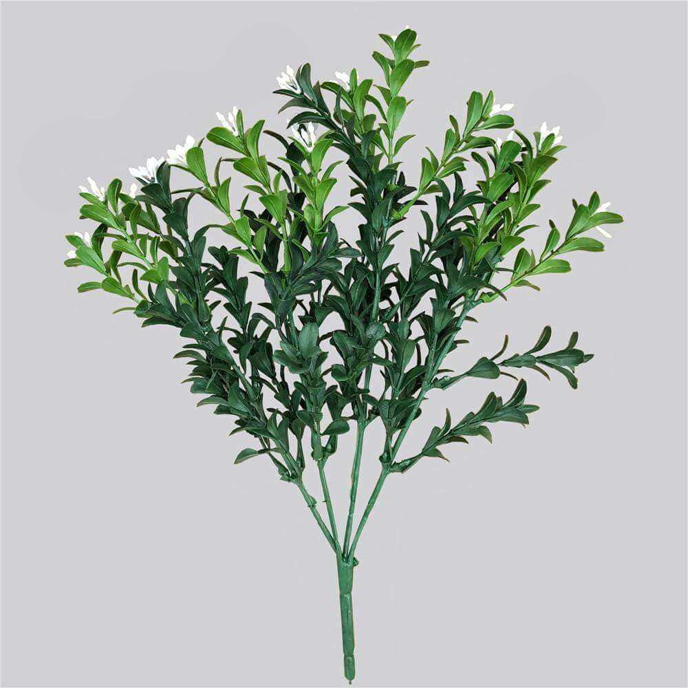 (5 Pack) Artificial Stem Flowering Boxwood Fake Plant 30cm -