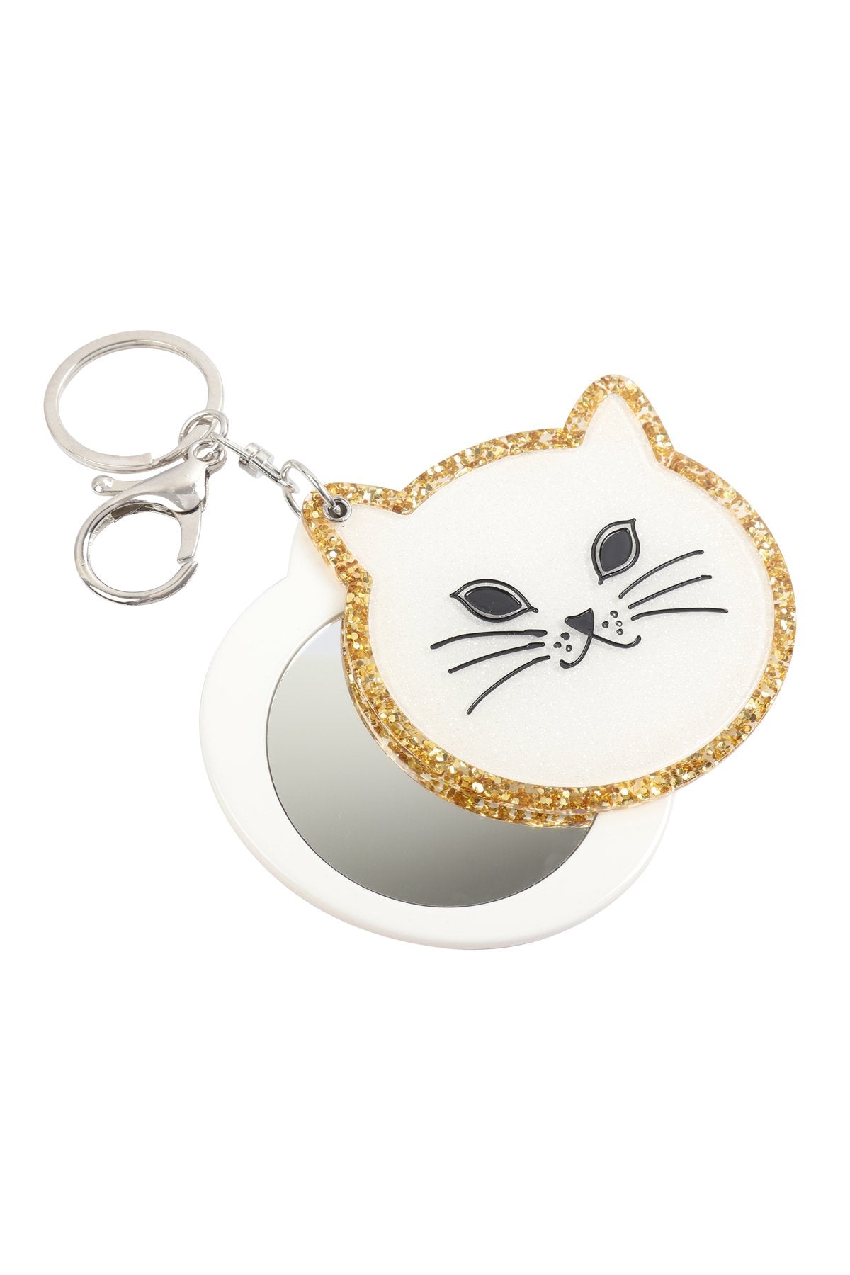 Riah Fashioin - Cat With Mirror Keychain -