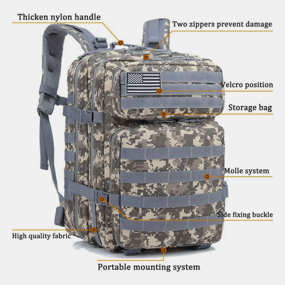 Jupiter Gear - Tactical 45L Molle Rucksack Backpack - 6 COLORS / CAMOS -